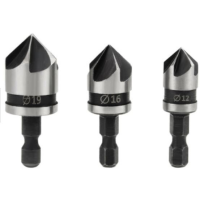 US PRO 3pc Countersink Set 5 Flute 90 Degree Chamfer