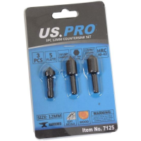 US PRO 3pc 12mm Countersink Set