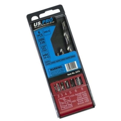 US PRO 6pc HSS-G Metric Drill Bit Set