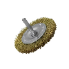 SIT 100mm x 16mm x 6mm Shaft Brass Plated Crimped Wheel Brush GG103