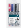 Bullet Point-Pen 4pk Colours Red Blue Black White